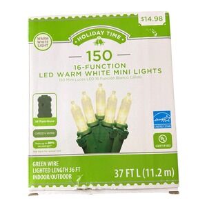 Holiday Time‎ 16 Function LED Cool White Mini Lights 150 Count New